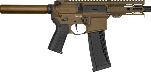 CMMG Banshee MK4 22 LR, 4.5" Taper Threaded Barrel, Midnight Bronze Cerakote, Pistol Tube, 25rd