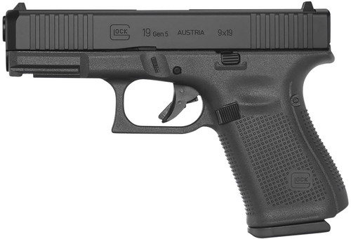 Glock G19 Gen 5 MOS 9mm, 4.02" Barrel, Black, MOS Cut, 15rd