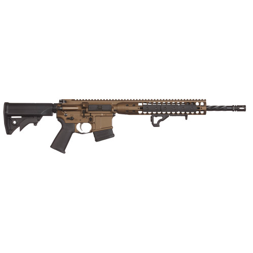LWRC Direct Impingement 223 Remington/5.56x45mm, 16.1" Barrel, Burnt Bronze, Angled Ergonomic Grip, 10rd