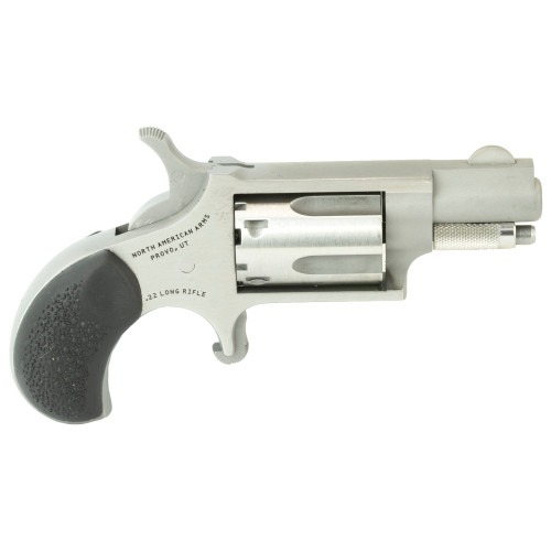 North American Arms Mini Revolver 22 LR, 1.125" Barrel, Stainless Steel, Rubber Grip, 5rd