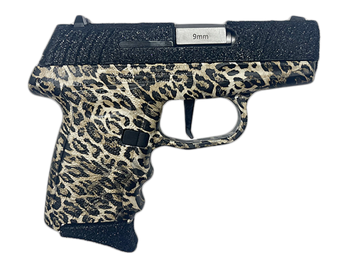 SCCY DVG-1 9mm, 3.1" Barrel, Black Glitter Slide, Black Leopard Frame, 10rd